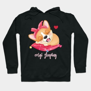 cute little corgi sleeping pillow tshirt Hoodie